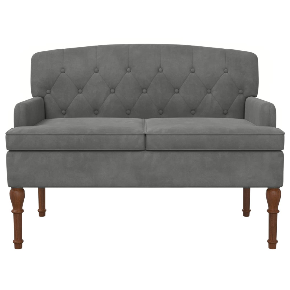 Produktbild för Loveseat med knapprapport Mörkgrå 111 x 65 x 79 cm Sammet