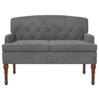 Produktbild för Loveseat med knapprapport Mörkgrå 111 x 65 x 79 cm Sammet