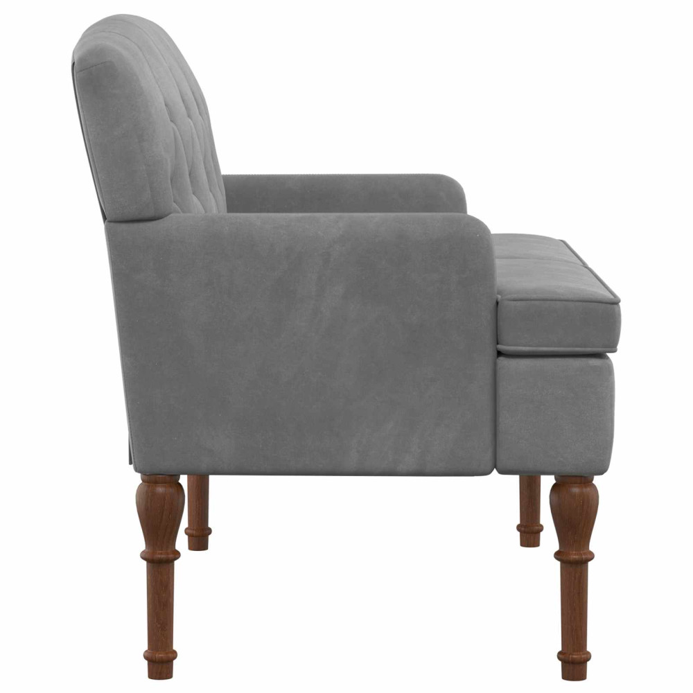 Produktbild för Loveseat med knapprapport Mörkgrå 111 x 65 x 79 cm Sammet