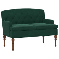 Produktbild för Loveseat med knapprapport Mörkgrön 111 x 65 x 79 cm Sammet