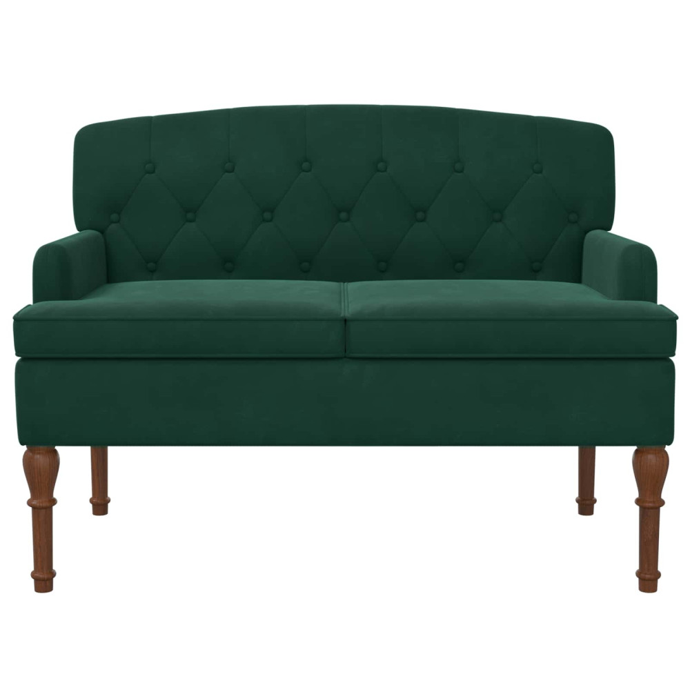 Produktbild för Loveseat med knapprapport Mörkgrön 111 x 65 x 79 cm Sammet