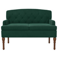 Produktbild för Loveseat med knapprapport Mörkgrön 111 x 65 x 79 cm Sammet