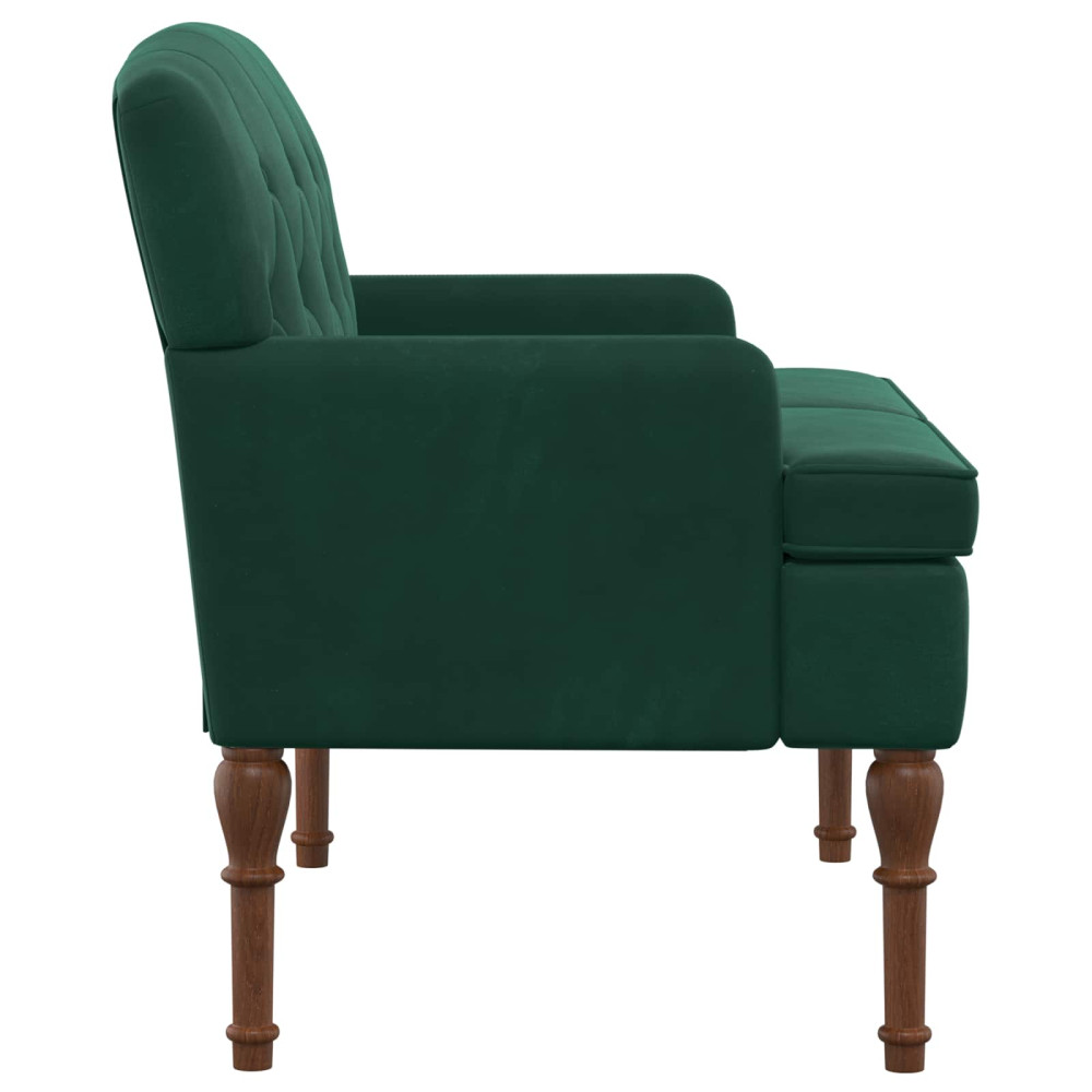 Produktbild för Loveseat med knapprapport Mörkgrön 111 x 65 x 79 cm Sammet