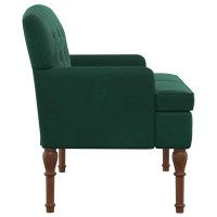 Produktbild för Loveseat med knapprapport Mörkgrön 111 x 65 x 79 cm Sammet