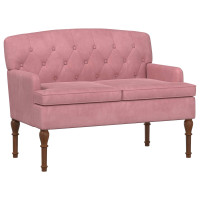 Produktbild för Loveseat med knapprapport Rosa 111 x 65 x 79 cm Sammet