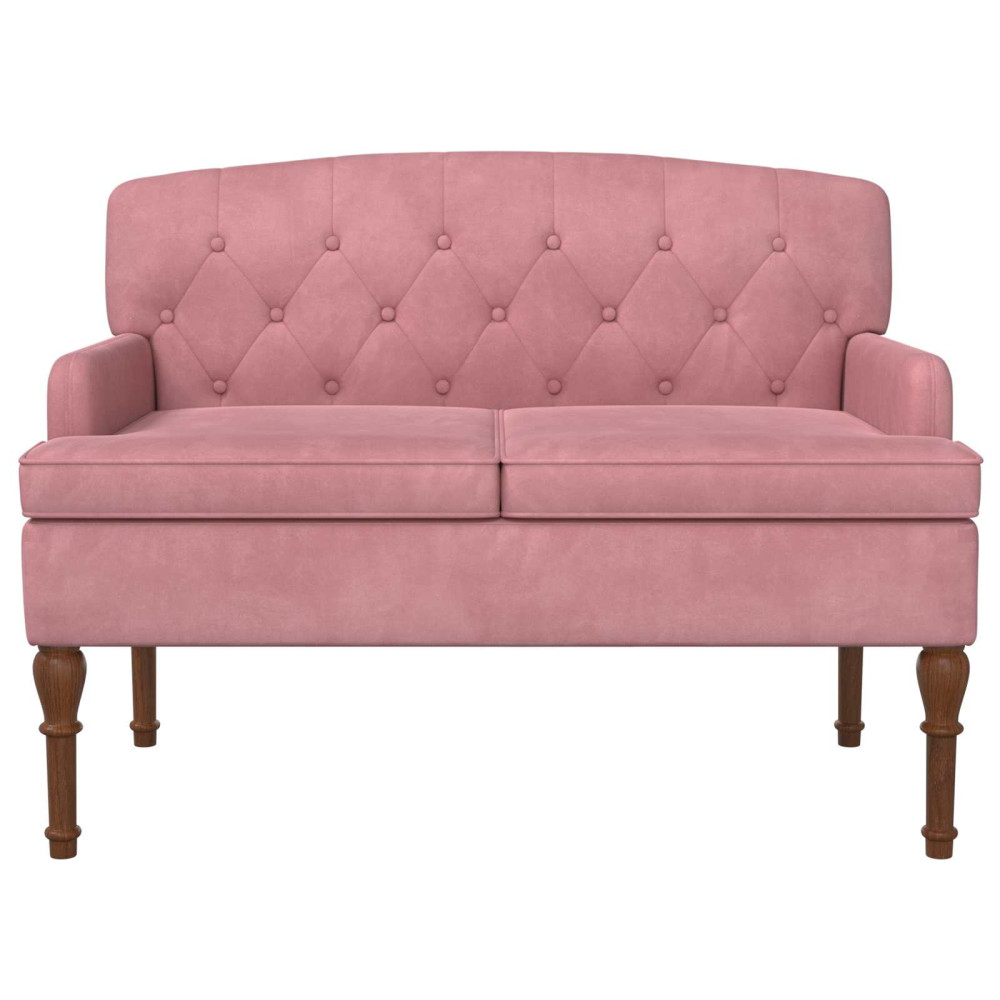 Produktbild för Loveseat med knapprapport Rosa 111 x 65 x 79 cm Sammet