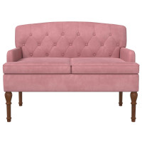 Produktbild för Loveseat med knapprapport Rosa 111 x 65 x 79 cm Sammet