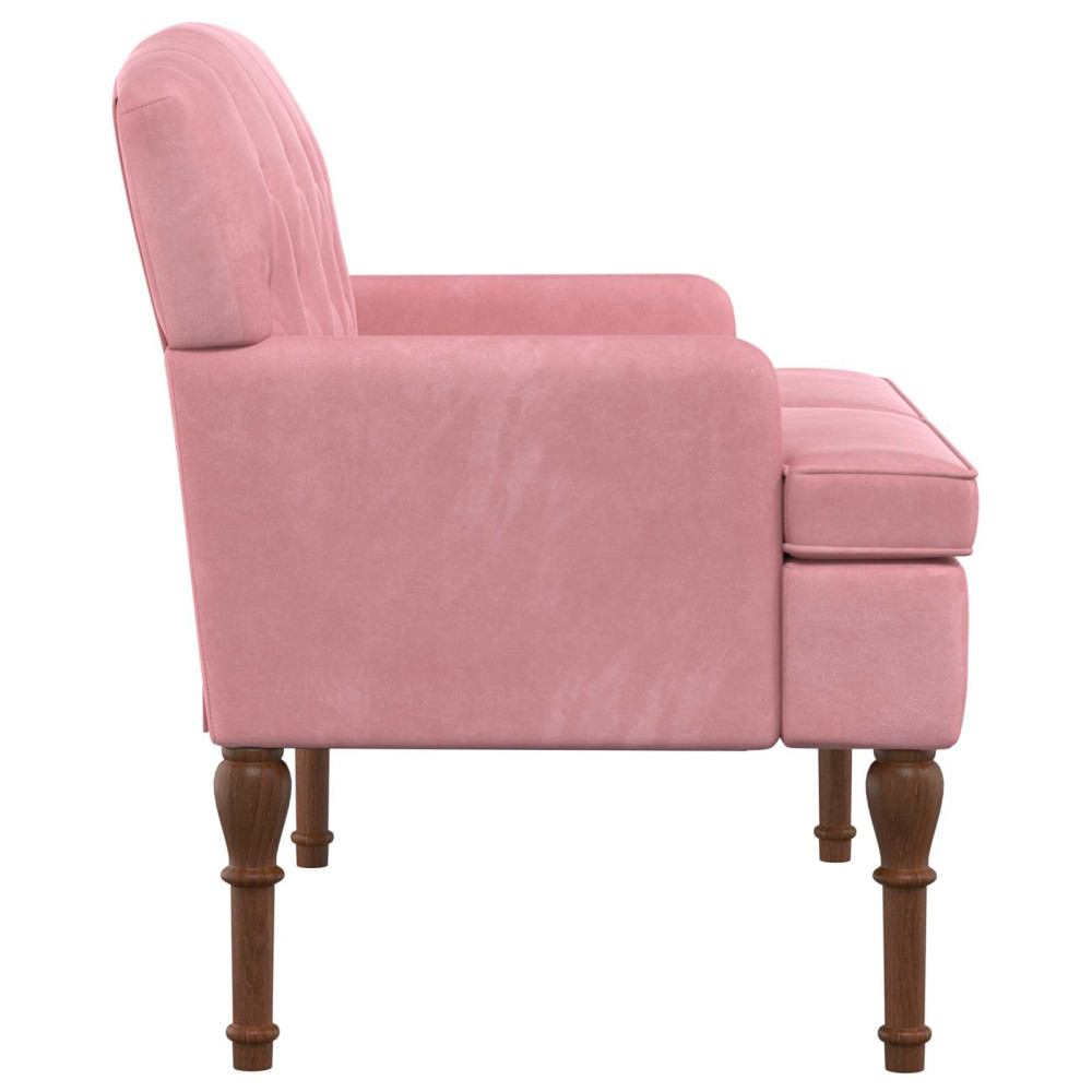 Produktbild för Loveseat med knapprapport Rosa 111 x 65 x 79 cm Sammet