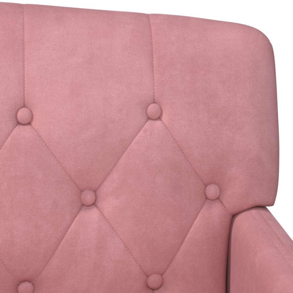 Produktbild för Loveseat med knapprapport Rosa 111 x 65 x 79 cm Sammet