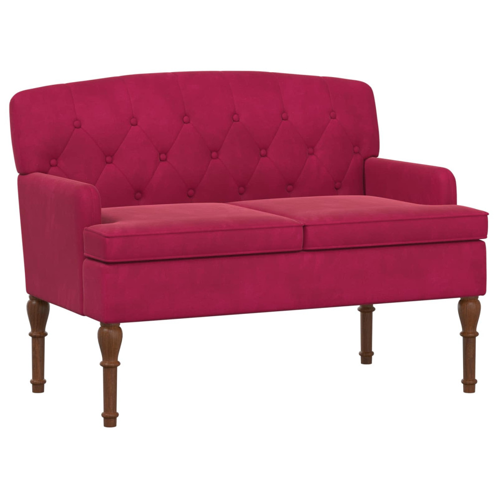 Produktbild för Loveseat med knapprapport Vinröd 111 x 65 x 79 cm Sammet