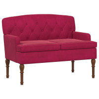 Produktbild för Loveseat med knapprapport Vinröd 111 x 65 x 79 cm Sammet