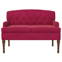 Produktbild för Loveseat med knapprapport Vinröd 111 x 65 x 79 cm Sammet