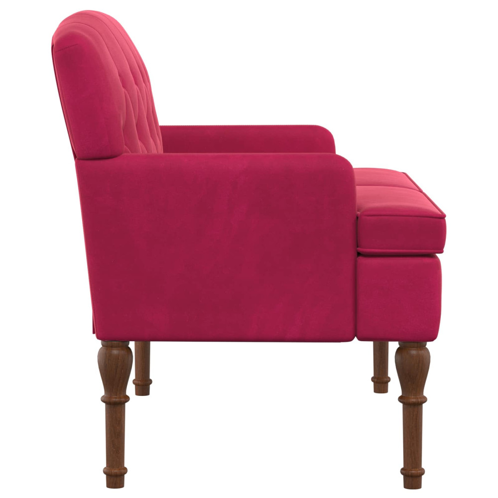 Produktbild för Loveseat med knapprapport Vinröd 111 x 65 x 79 cm Sammet