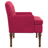 Produktbild för Loveseat med knapprapport Vinröd 111 x 65 x 79 cm Sammet