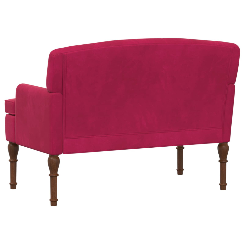 Produktbild för Loveseat med knapprapport Vinröd 111 x 65 x 79 cm Sammet