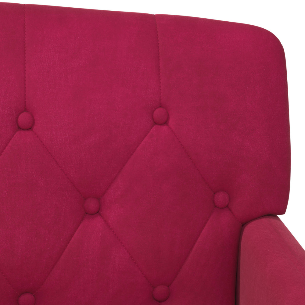 Produktbild för Loveseat med knapprapport Vinröd 111 x 65 x 79 cm Sammet