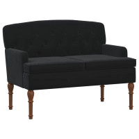 Produktbild för Loveseat med knapprapport Svart 111 x 65 x 79 cm Sammet