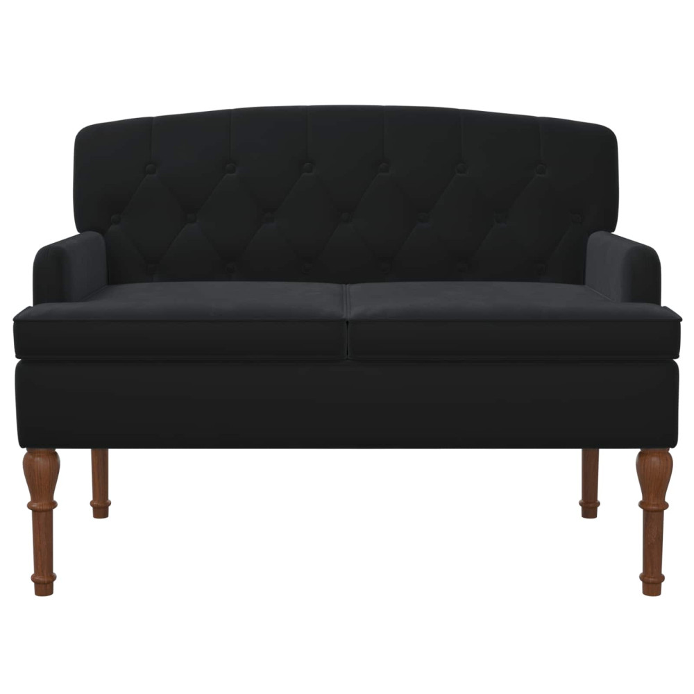 Produktbild för Loveseat med knapprapport Svart 111 x 65 x 79 cm Sammet