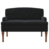 Produktbild för Loveseat med knapprapport Svart 111 x 65 x 79 cm Sammet