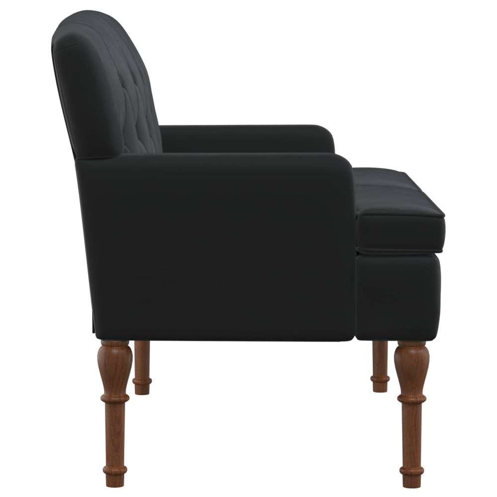 Produktbild för Loveseat med knapprapport Svart 111 x 65 x 79 cm Sammet