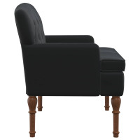 Produktbild för Loveseat med knapprapport Svart 111 x 65 x 79 cm Sammet