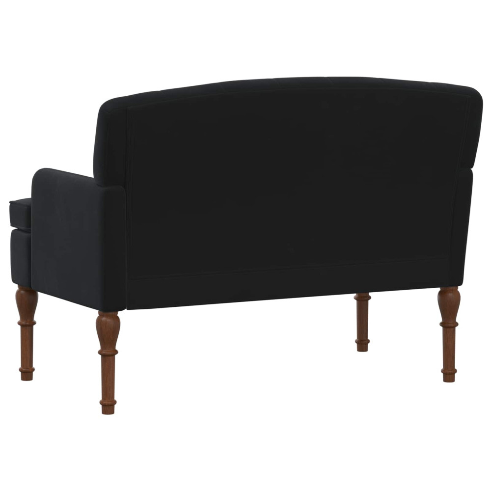 Produktbild för Loveseat med knapprapport Svart 111 x 65 x 79 cm Sammet