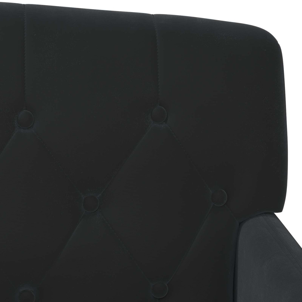 Produktbild för Loveseat med knapprapport Svart 111 x 65 x 79 cm Sammet