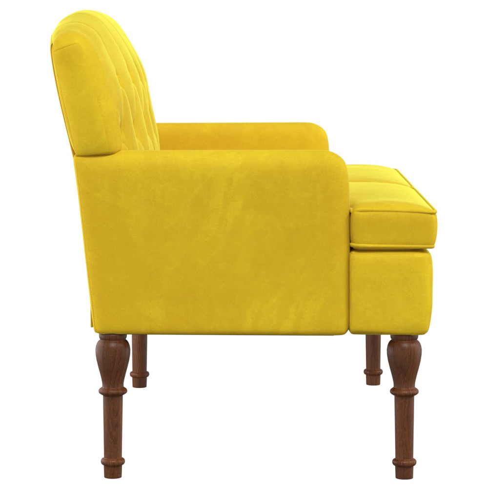 Produktbild för Loveseat med knapprapport Ljusgul 111 x 65 x 79 cm Sammet