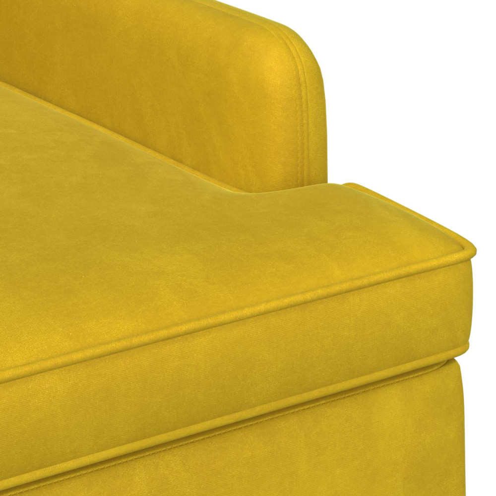 Produktbild för Loveseat med knapprapport Ljusgul 111 x 65 x 79 cm Sammet