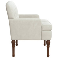 Produktbild för Loveseat med knapprapport Gräddvit 111 x 65 x 79 cm Sammet