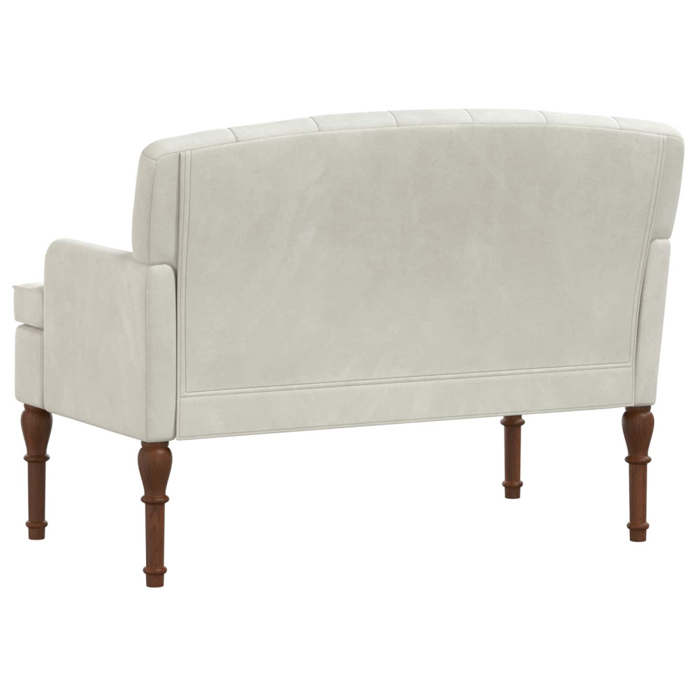 Produktbild för Loveseat med knapprapport Gräddvit 111 x 65 x 79 cm Sammet
