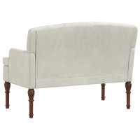 Produktbild för Loveseat med knapprapport Gräddvit 111 x 65 x 79 cm Sammet