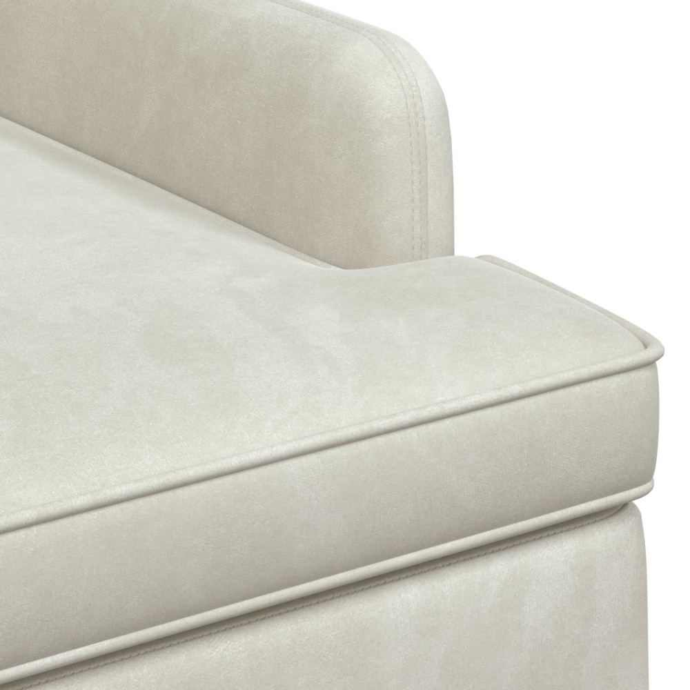 Produktbild för Loveseat med knapprapport Gräddvit 111 x 65 x 79 cm Sammet