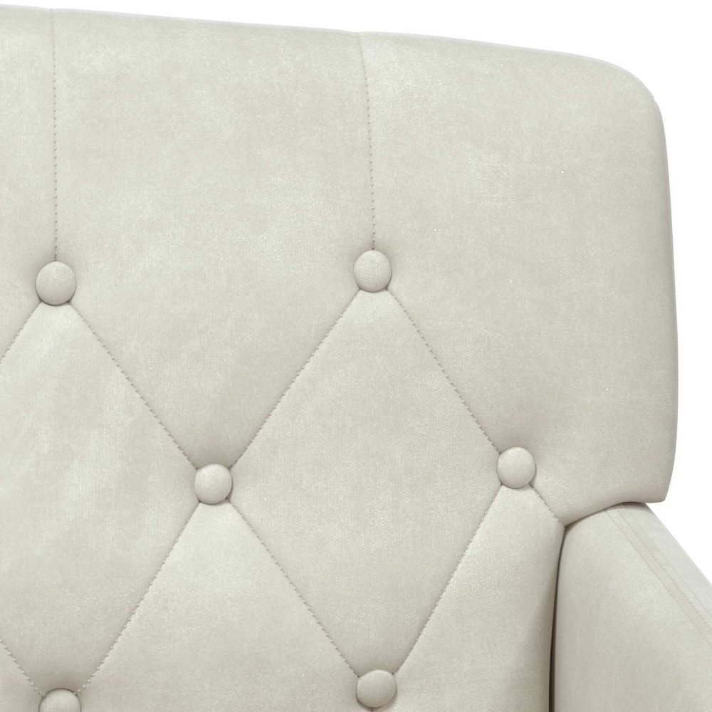 Produktbild för Loveseat med knapprapport Gräddvit 111 x 65 x 79 cm Sammet