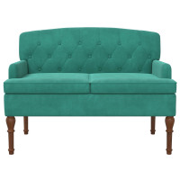 Produktbild för Loveseat med knapprapport Turkos 111 x 65 x 79 cm Sammet