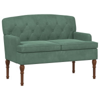 Produktbild för Loveseat med knapprapport Havgrön 111 x 65 x 79 cm Sammet