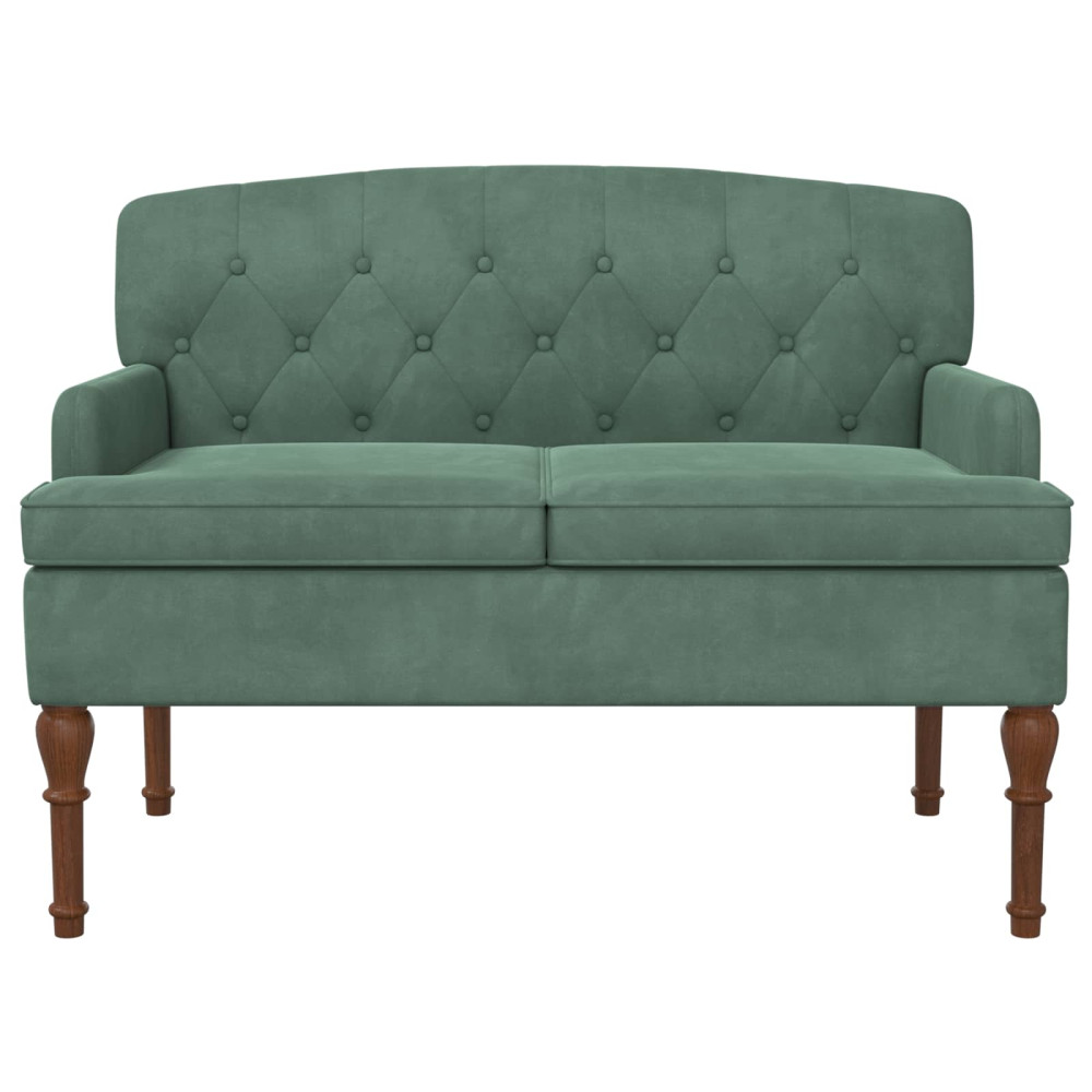 Produktbild för Loveseat med knapprapport Havgrön 111 x 65 x 79 cm Sammet