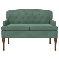Produktbild för Loveseat med knapprapport Havgrön 111 x 65 x 79 cm Sammet