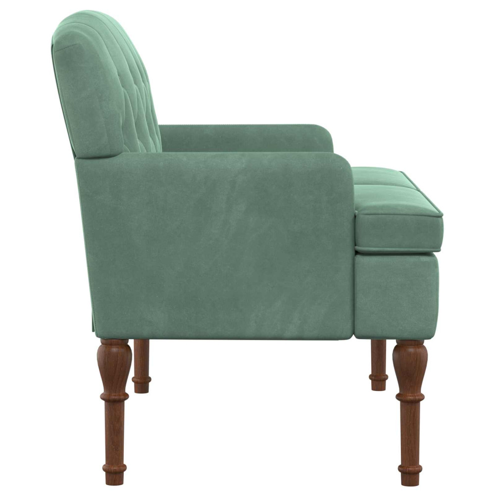 Produktbild för Loveseat med knapprapport Havgrön 111 x 65 x 79 cm Sammet