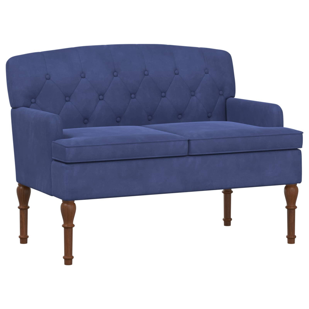 Produktbild för Loveseat med knapprapport Polisblå 111 x 65 x 79 cm Sammet