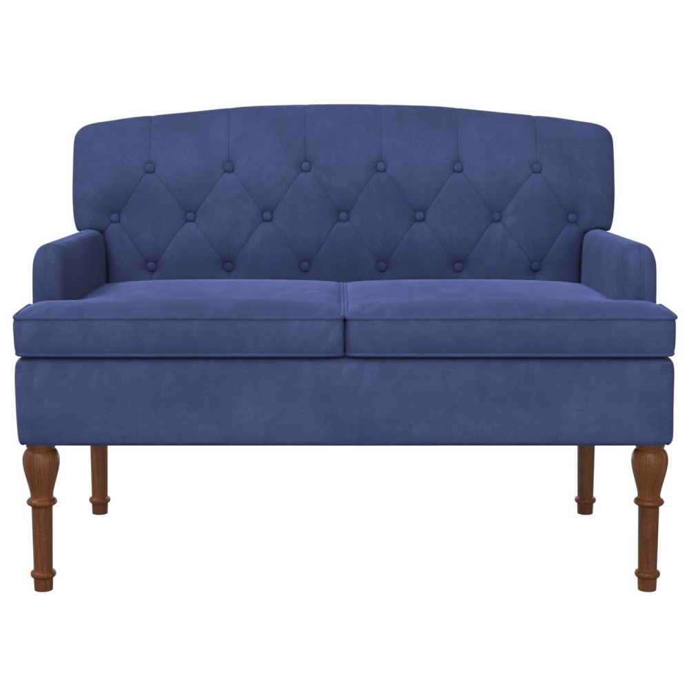 Produktbild för Loveseat med knapprapport Polisblå 111 x 65 x 79 cm Sammet