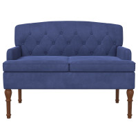 Produktbild för Loveseat med knapprapport Polisblå 111 x 65 x 79 cm Sammet