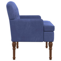Produktbild för Loveseat med knapprapport Polisblå 111 x 65 x 79 cm Sammet