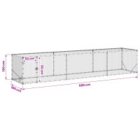 Produktbild för Hönsgård Silver 500 x 100 x 100 cm Galvaniserat stål