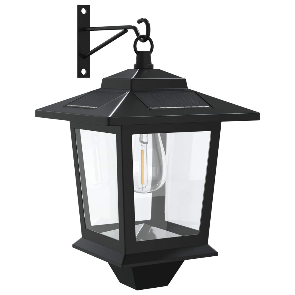 Produktbild för Vägghängd Lampa with LED Bulb 2 st Svart 19 x 14 x 25 cm