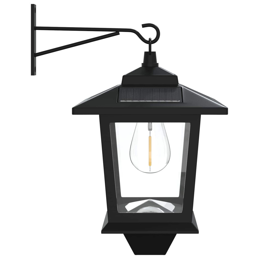 Produktbild för Vägghängd Lampa with LED Bulb 2 st Svart 19 x 14 x 25 cm