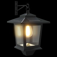 Produktbild för Vägghängd Lampa with LED Bulb 2 st Svart 19 x 14 x 25 cm