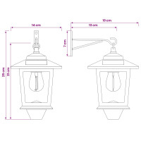 Produktbild för Vägghängd Lampa with LED Bulb 2 st Svart 19 x 14 x 25 cm