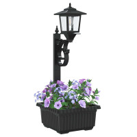 Produktbild för Pollare med Blomlåda Svart 29 x 28 x 74 cm ABS och PP