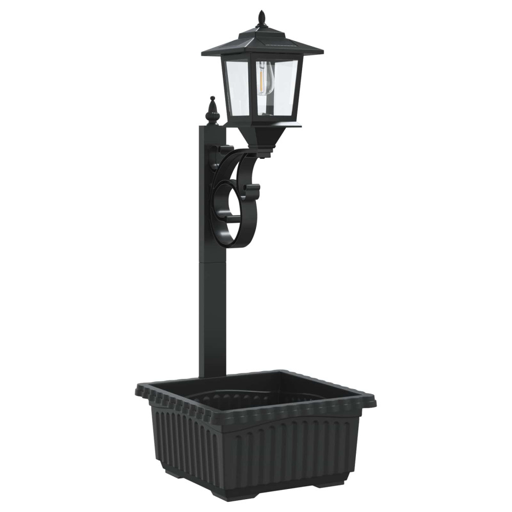Produktbild för Pollare med Blomlåda Svart 29 x 28 x 74 cm ABS och PP